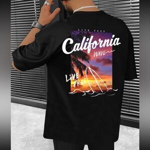Manfinity Men Fit Crew Neck Graphic Tee California Street Summer Polyester